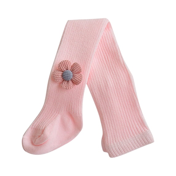 SGFCWSX Girls Cable Knit Tights Winter Soft Leggings with Flower Kids Stretch Fleece Lined Pantyhose Pink Size 4 Years