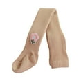 thumbnail image 1 of SGFCWSX Girls Cable Knit Tights Winter Soft Pantyhose with Flower Kids Fleece Lined Stretch Leggings Khaki Size 6 Years, 1 of 3