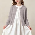 thumbnail image 1 of SGFCWSX Girls Cardigan Sweater Button Front Crew Neck Hollow Out Knit Cozy Long Sleeve Sweaters for Kids Coffee Size 9-12M, 1 of 9