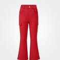thumbnail image 1 of SGFCWSX Girls Cargo Flare Pants Button Zipper Pockets Trousers for Casual Daily Wear Red Size 7, 1 of 9