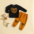 thumbnail image 1 of SGFCWSX Girls Casual Outfits Toddler 2 Piece Set Patched Bear Sweatshirt and Jogger Pants Sets Black Size 3 Years, 1 of 9