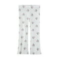 thumbnail image 1 of SGFCWSX Girls Flare Pants Winter Casual Floral Print Trousers for Kids Stretch High Waisted Pant White Size 7 Years, 1 of 5