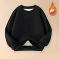 thumbnail image 1 of SGFCWSX Girls Crew Neck Sweatshirt Oversized Solid Color Pullover Top Toddler Fleece Lined Sweatshirts Black Size 3 Years, 1 of 8