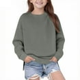 thumbnail image 1 of SGFCWSX Girls Crew Neck Sweatshirt Solid Color Oversized Pullover Top Kids Fleece Sweatshirts Gray Size 5 Years, 1 of 6