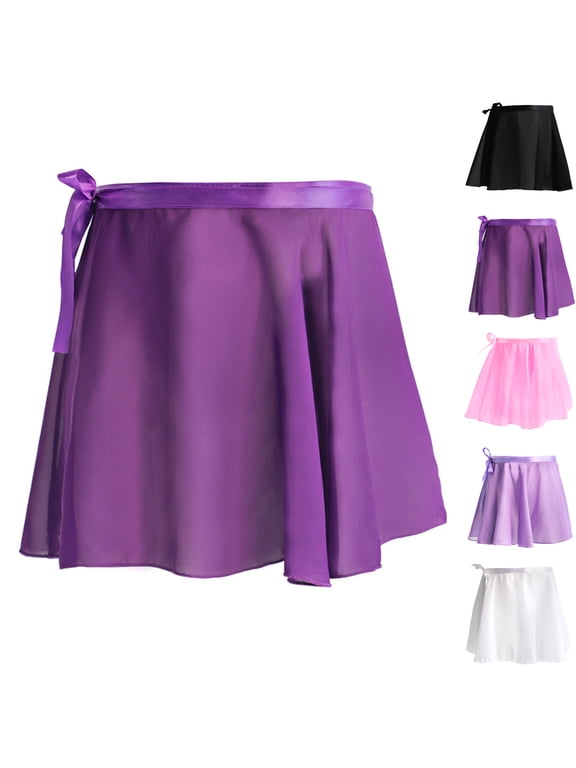 Girls Dance Skirt Ballet Chiffon Tie Waist Wrap Teens Mini Skirts Daily Dance Class Casual Wear Hot Pink Size 12-13 Years