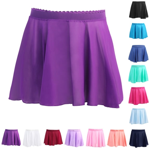 SGFCWSX Girls Dance Skirt Elastic Waist Ballet Chiffon Teens Mini Skirts Daily Dance Class Casual Wear Watermelon Red Size 15-16 Years