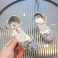 thumbnail image 1 of SGFCWSX Girls Dress Shoes Kids Rhinestone Ankle Strap Low Heel Wedding Party Flower Girl Shoes Silver Size 11 Little Kids, 1 of 4