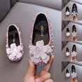thumbnail image 1 of SGFCWSX Girls Dress Shoes Kids Rhinestone Pearl Bow Sparkly Ballet Flats Wedding Party Flower Girl Shoes Pink Size 12.5 Little Kids, 1 of 7
