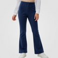 thumbnail image 1 of SGFCWSX Girls Flare Leggings Stretch Comfortable Casual Everyday Pull On Solid Knit Kids Pants Navy Size 3T, 1 of 7