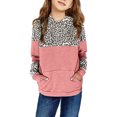 thumbnail image 1 of SGFCWSX Girls Fleece Hoodie with Pockets Oversized Sweatshirt Kids Leopard Print Pullover Top Pink Size 13 Years, 1 of 3