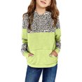 thumbnail image 1 of SGFCWSX Girls Fleece Hoodie with Pockets Oversized Sweatshirt Kids Leopard Print Pullover Top Yellow Size 11 Years, 1 of 3