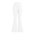 thumbnail image 1 of SGFCWSX Girls Fleece Pants Flare Slim Trousers for Teen Stretch High Waisted Ribbed Pant White Size 11 Years, 1 of 4