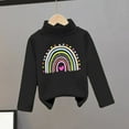 thumbnail image 1 of SGFCWSX Girls Fleece Sweatshirt High Neck Print Pullover Top Kids Long Sleeve Casual Winter Sweatshirts Black Size 3 Years, 1 of 3