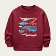 thumbnail image 1 of SGFCWSX Girls Fleece Sweatshirt Long Sleeve Print Pullover Top Kids Crew Neck Soft Sweatshirts Red Size 7 Years, 1 of 3