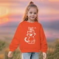 thumbnail image 1 of SGFCWSX Girls Fleece Sweatshirt Print Oversized Pullover Top Toddler Fall Crew Neck Sweatshirts Orange Size 4 Years, 1 of 4