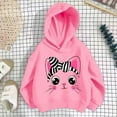 thumbnail image 1 of SGFCWSX Girls Fleece Sweatshirt Thermal Sweatshirts Kids Fashion Print Hoodies Pink Size 7 Years, 1 of 3