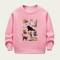 thumbnail image 1 of SGFCWSX Girls Fleece Sweatshirt Thermal Sweatshirts Kids Fashion Print Pullover Pink Size 5-6T, 1 of 5