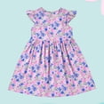 thumbnail image 1 of SGFCWSX Girls Floral Dress Flutter Sleeve Round Neck Summer Casual A-Line Dresses for Kids Purple Size 9, 1 of 8
