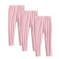 thumbnail image 1 of SGFCWSX Girls High Waisted Leggings 3 Pack Pants Kids Yoga Solid Color Legging Pants Pink Size 2 Years, 1 of 9