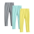 thumbnail image 1 of SGFCWSX Girls High Waisted Leggings 3 Pack Pants Kids Yoga Stretch Legging Pants Mint Green Size 2 Years, 1 of 9