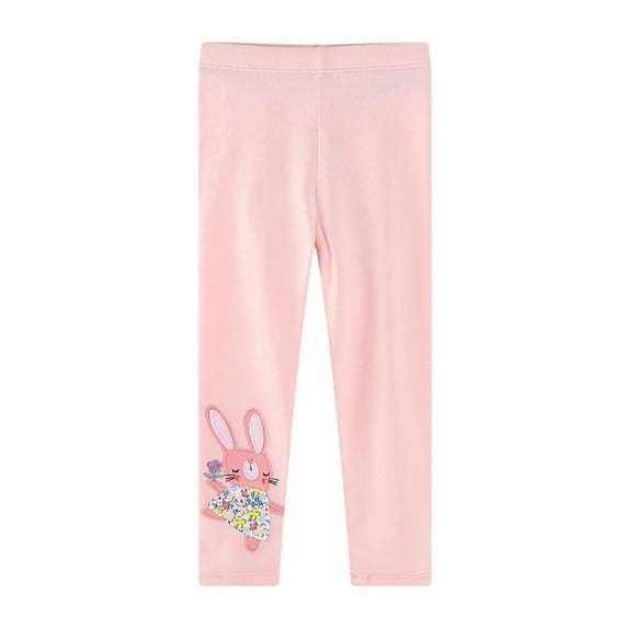 SGFCWSX Girls High Waisted Leggings Fleece Lined Pants Kids Winter Print Warm Legging Pants Pink Size 5 Years