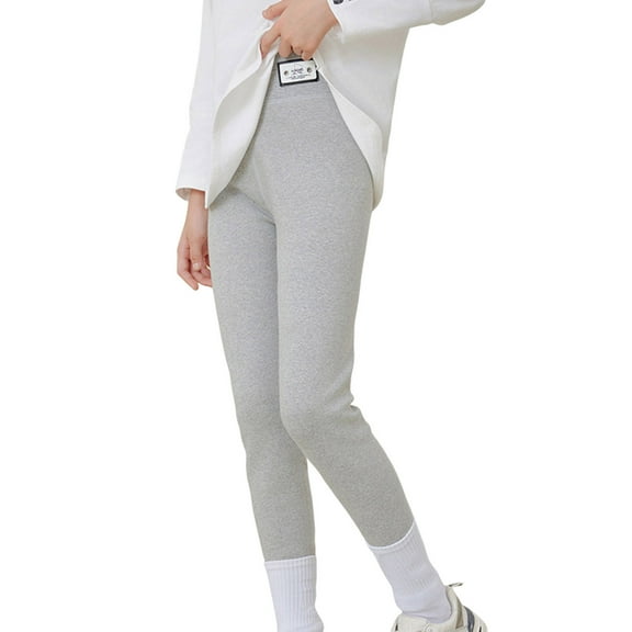 SGFCWSX Girls High Waisted Leggings Fleece Workout Pants Kids Warm Fall Legging Pants Gray Size 2-3 Years