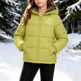 thumbnail image 1 of SGFCWSX Girls Hooded Fleece Lined Puffer Jacket Warm Winter Coat Zip Up Thick Quilted Outerwear with Pockets Green Size 5T, 1 of 8