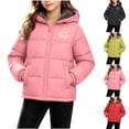 thumbnail image 1 of SGFCWSX Girls Hooded Fleece Lined Puffer Jacket Warm Winter Coat Zip Up Thick Quilted Outerwear with Pockets Pink Size 5T, 1 of 10