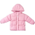 thumbnail image 1 of SGFCWSX Girls Hooded Puffer Jacket Kids Mid-Length Warm Winter Coat with Pockets Pink Size 11-12Years, 1 of 2