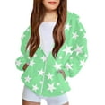 thumbnail image 1 of SGFCWSX Girls Hooded Sweatshirts Full Zip Hoodie Toddler Printed Long Sleeve Sweatshirt Jacket Green Size 11 Years, 1 of 5