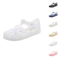 thumbnail image 1 of SGFCWSX Girls Jelly Sandals Kids Glitter T-Strap Hook and Loop Mary Jane Casual Summer Shoes White Size 8.5 Toddler, 1 of 8