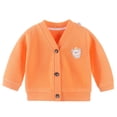 thumbnail image 1 of SGFCWSX Girls Knit Cardigan Kids Button Down Warm Winter Sweater Jacket Orange Size 1-2Years, 1 of 3