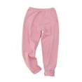 thumbnail image 1 of SGFCWSX Girls Fleece Pants Straight Leg High Elastic Waist Leggings for Kids Warm Lounge Pant Pink Size 3 Years, 1 of 4