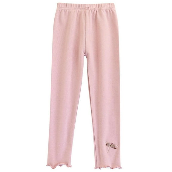 SGFCWSX Girls Leggings High Waisted Yoga Pants Kids Stretch Print Slim Legging Pants Pink Size 3 Years