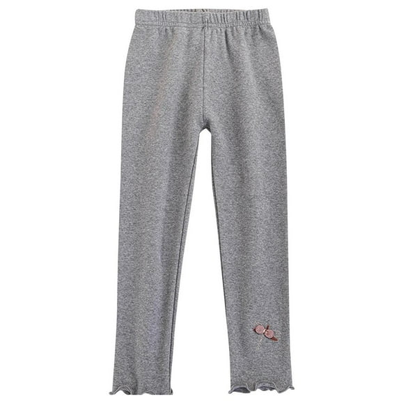 SGFCWSX Girls Leggings High Waisted Yoga Pants Kids Stretch Slim Print Legging Pants Gray Size 2 Years