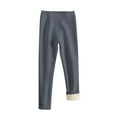 thumbnail image 1 of SGFCWSX Girls Leggings Solid Color Velvet Thick Slim Winter Warm Pants Dark Gray Size 4-5T, 1 of 3