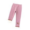 thumbnail image 1 of SGFCWSX Girls Leggings Winter Thickened Legging Pants Soft Cute Bowknot Fleece Lining Thermal Pants Pink Size 8 Years, 1 of 7