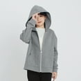 thumbnail image 1 of SGFCWSX Girls Lightweight Jacket Full Zip Kids Coat Casual Solid Color Jackets Gray Size 11 Years, 1 of 7