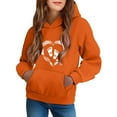 thumbnail image 1 of SGFCWSX Girls Long Sleeve Sweatshirt Fleece Hoodie Kids Graphic Fall Top Orange Size 4 Years, 1 of 6