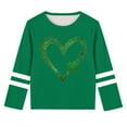 thumbnail image 1 of SGFCWSX Girls Long Sleeve T-Shirt, Kids Crew Neck Casual Graphic Top Army Green Size 11-12 Years, 1 of 5