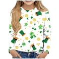 thumbnail image 1 of SGFCWSX Girls Long Sleeve T-Shirt, Kids Crew Neck Printed Casual Top Khaki Size 13-14 Years, 1 of 4