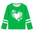 thumbnail image 1 of SGFCWSX Girls Long Sleeve T-Shirt, Kids Graphic Crew Neck Casual Top Green Size 11-12 Years, 1 of 5