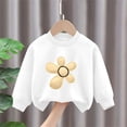 thumbnail image 1 of SGFCWSX Girls Long Sleeve Tops Fleece Floral Print Sweatshirt Kids Crew Neck Casual Fall Sweatshirts White Size 9 Years, 1 of 3