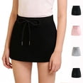 thumbnail image 1 of SGFCWSX Girls Mini Skirt Elastic Waist Summer Casual Kids Skirts Daily School Wear Black Size 3-4 Years, 1 of 9