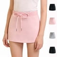 thumbnail image 1 of SGFCWSX Girls Mini Skirt Elastic Waist Summer Casual Kids Skirts Daily School Wear Pink Size 8-9 Years, 1 of 7