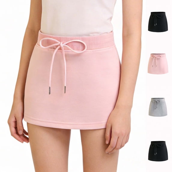 SGFCWSX Girls Mini Skirt Elastic Waist Summer Casual Kids Skirts Daily School Wear Pink Size 8-9 Years