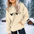 thumbnail image 1 of SGFCWSX Girls Oversized Heart Print Hoodie, Kids Comfort Pullover Soft with Pocket Sweatshirt for Daily Casual Wear Beige Size 7-8 Years, 1 of 6