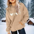 thumbnail image 1 of SGFCWSX Girls Oversized Heart Print Hoodie, Teens Comfort Pullover Soft with Pocket Sweatshirt for Daily Casual Wear Khaki Size 13-14 Years, 1 of 6