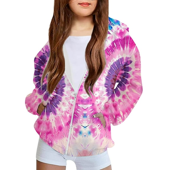 SGFCWSX Girls Oversized Hoodies Kids Fleece Sweatshirts Stylish Graphic Sweatshirt Jacket Hot Pink Size 7 Years