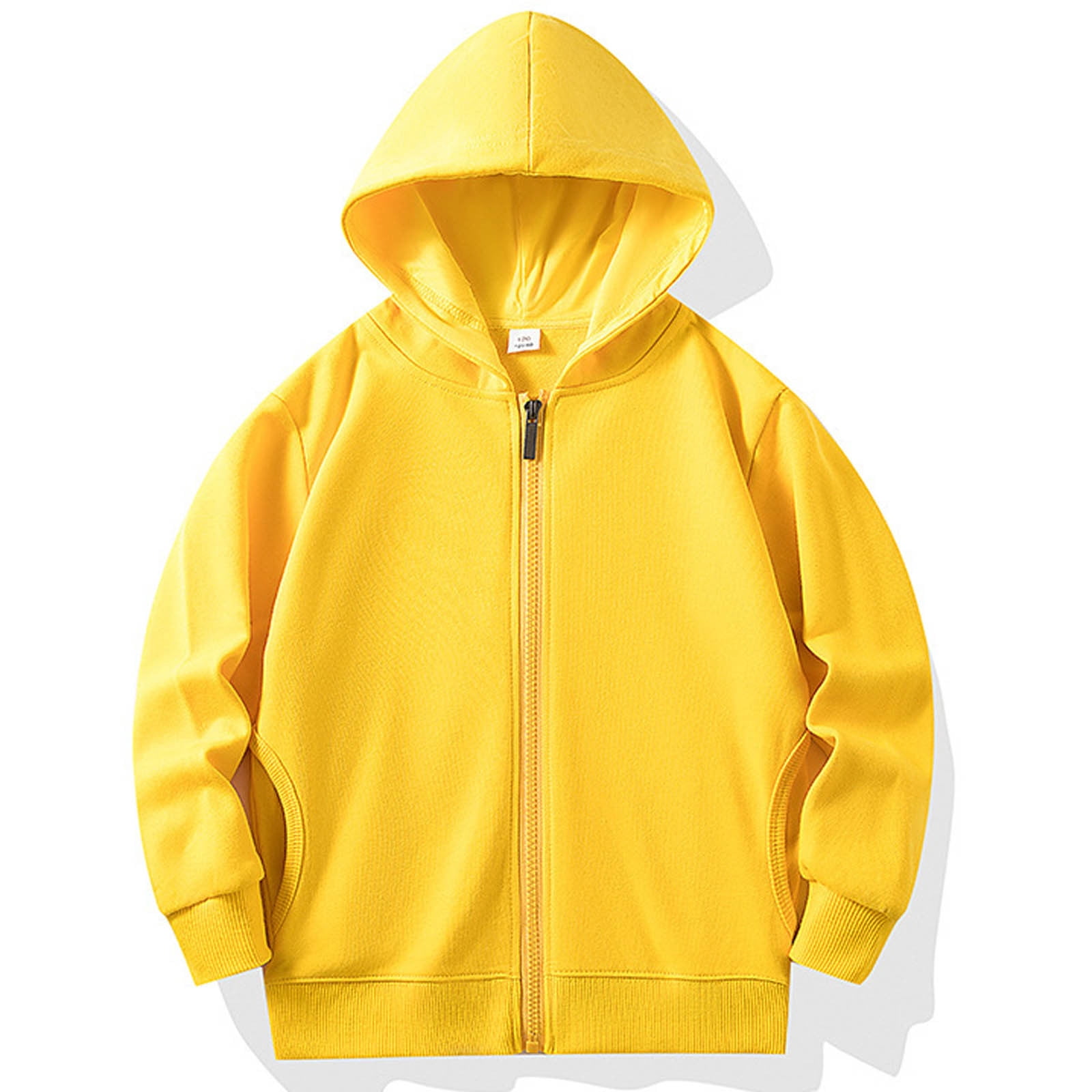Girls Yellow Printed Sweatshirt With Hood